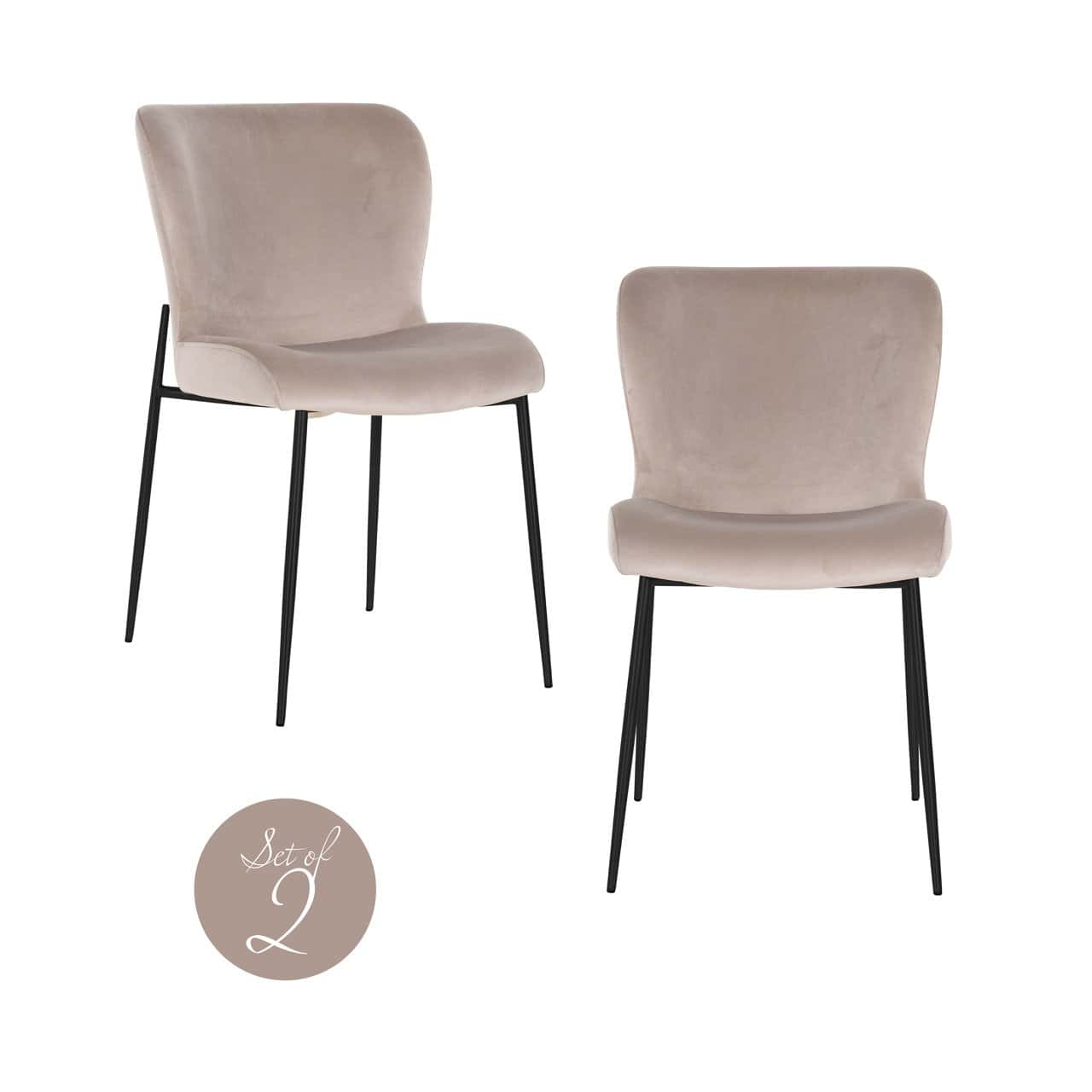 Krēsls Darby (Set of 2) Richmond Interiors 49/85/64 cm khaki velvet fire retardant
