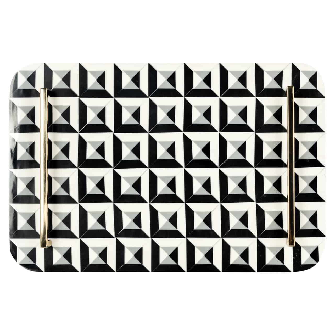 Paplāte Birte Richmond Interiors 31/46/5 cm melns/balts
