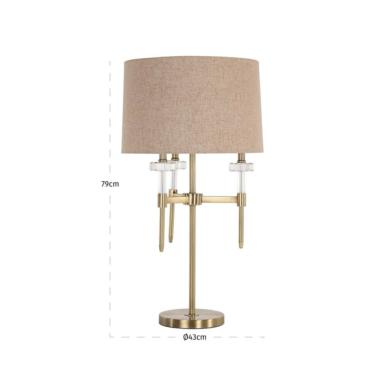 Galda lampa Josie Richmond Interiors 43/43/79 cm krēms/zelts