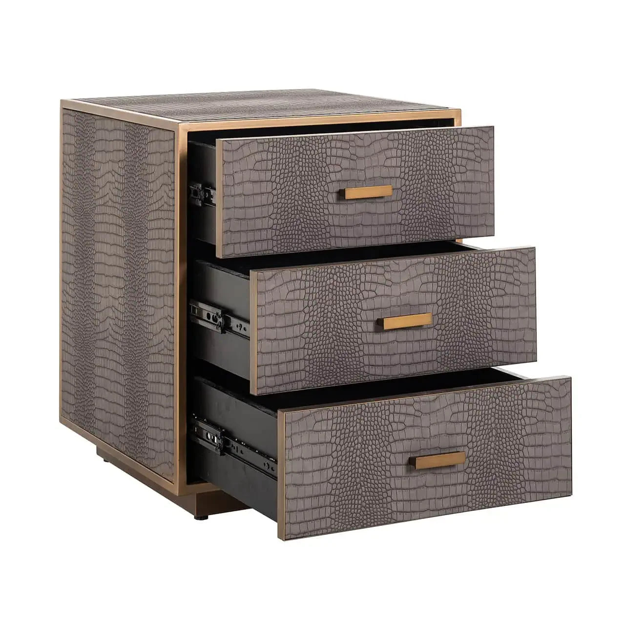 Naktsskapītis Classio ar 3 atvilktnēm Richmond Interiors 61/50/50 cm birstēts zelts - N1 Home