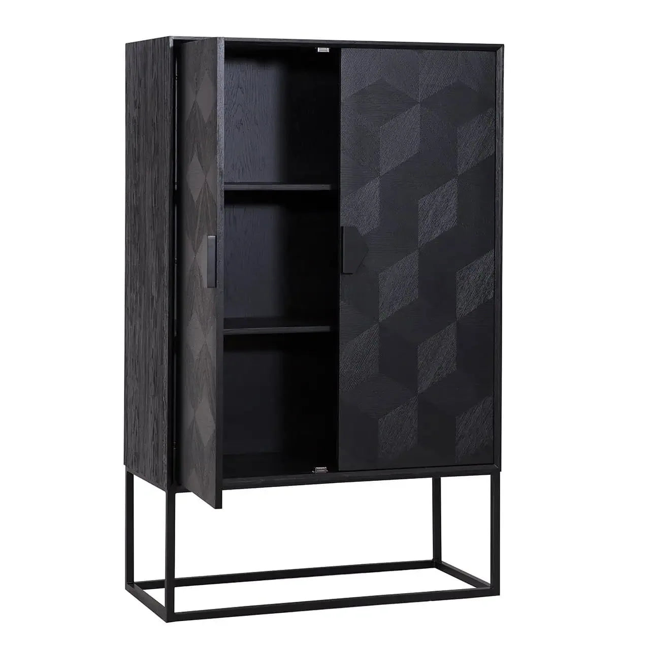 Skapis Blax ar 2 durvīm Richmond Interiors 175/110/52 cm melns - N1 Home