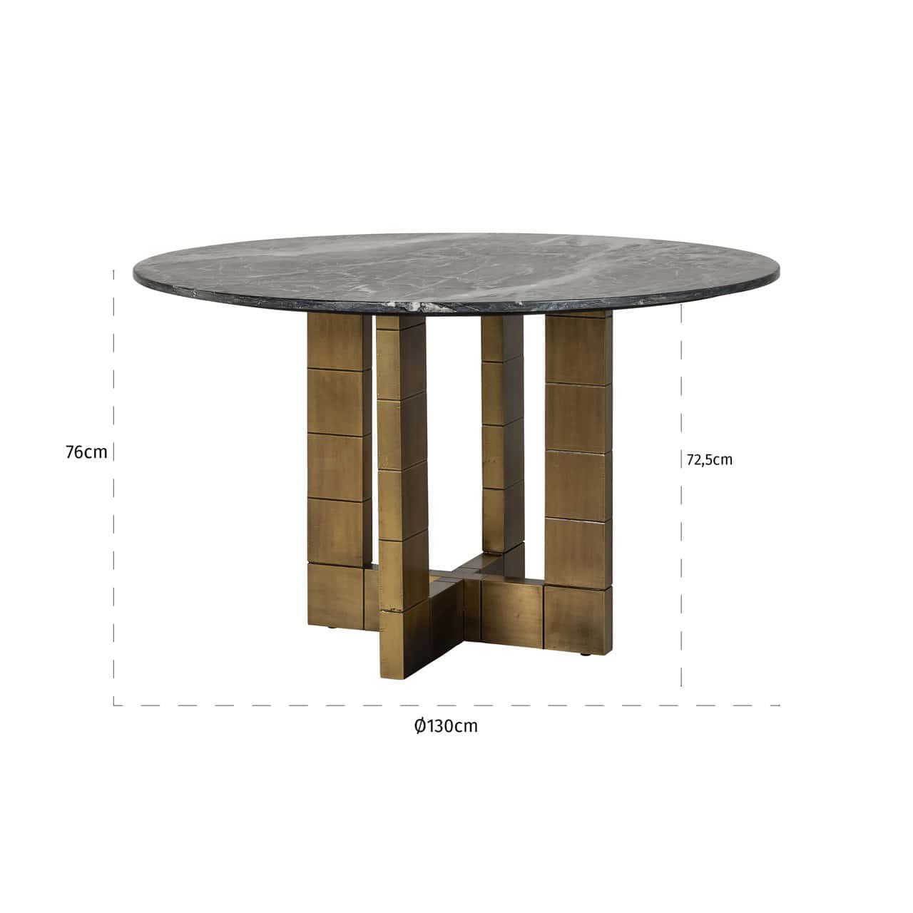 Galds Collada Richmond Interiors 130/76/130 cm melns/zelts