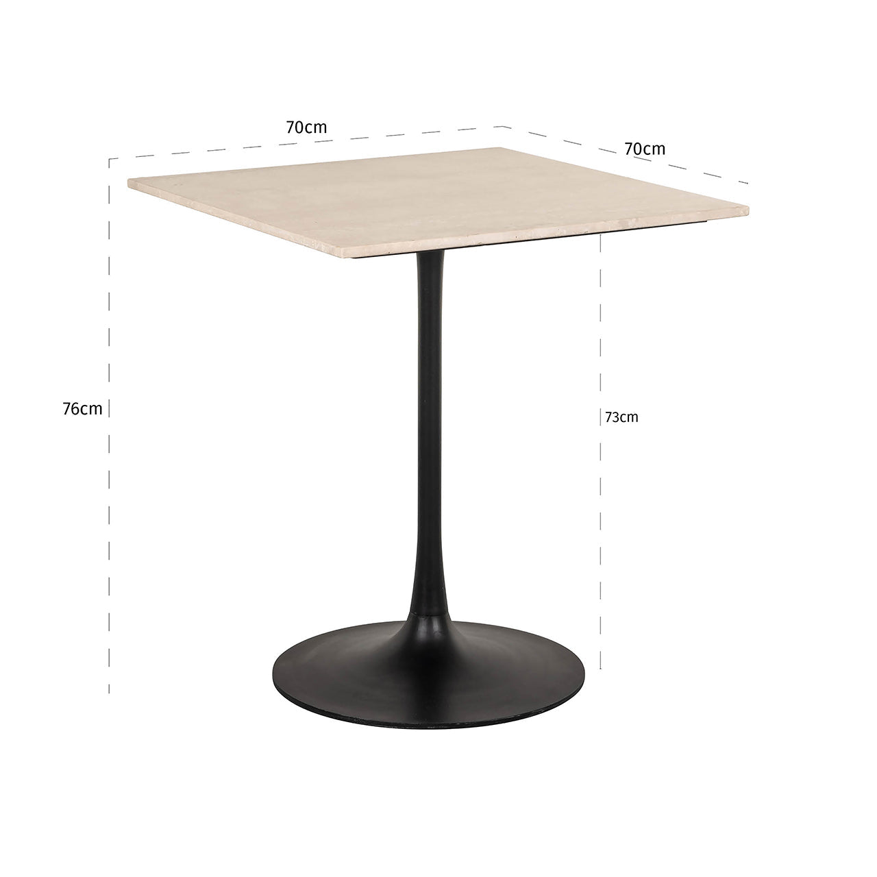 Bistro galds Tavolo Richmond Interiors 76/70/70 cm bēšs - N1 Home