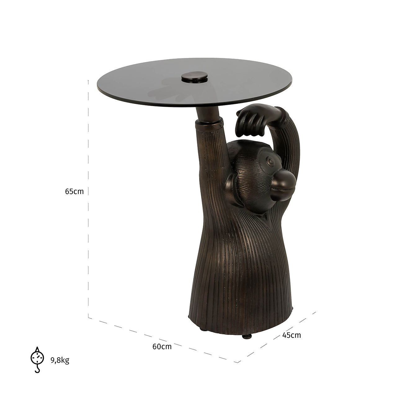 Galdiņš Ape Richmond Interiors 65/69/45 cm bronza - N1 Home