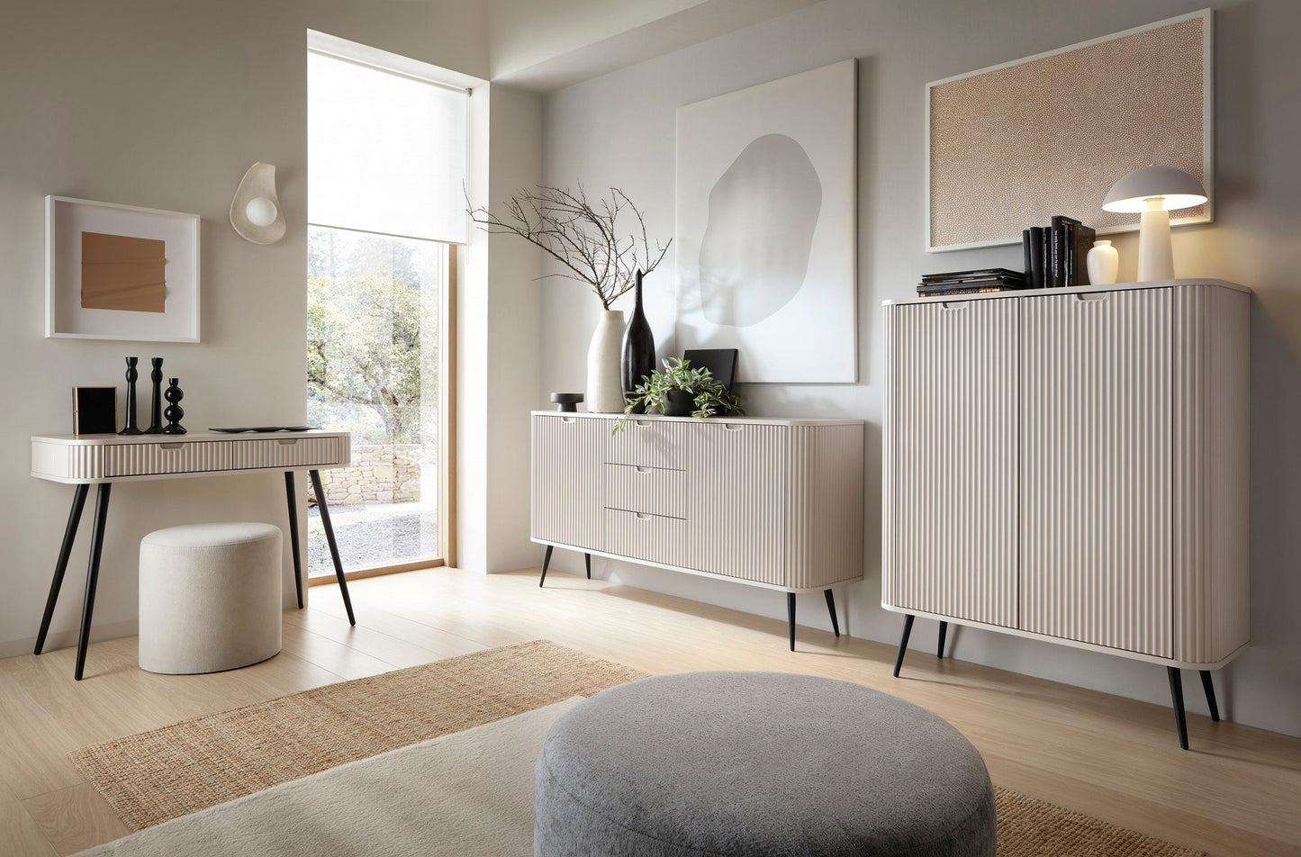 Kumode ROA 168/87/39 cm kašmirs/melns - N1 Home