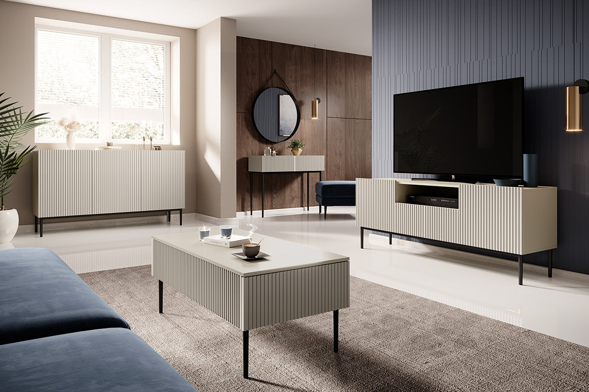 Kumode AUSTIN 150/85/45 cm kašmirs/melns kājas - N1 Home