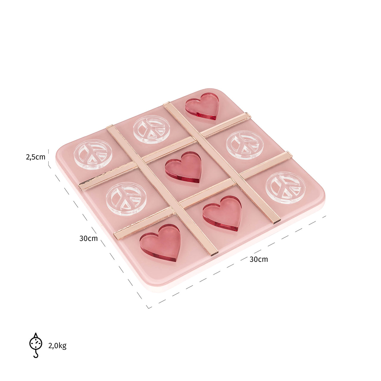 Dekoratīvs priekšmets Richmond Interiors Tic tac toe Jolisa 2/30/30 cm Pink - N1 Home