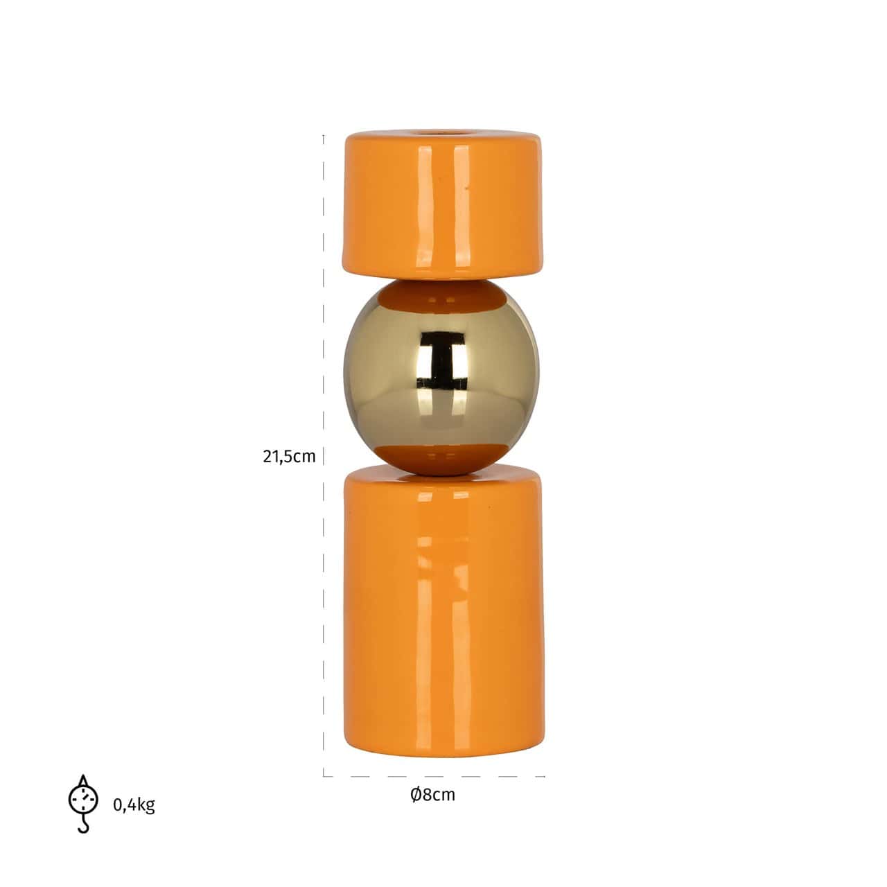 Svečturis Kira Richmond Interiors 21/8/8 cm oranžs - N1 Home