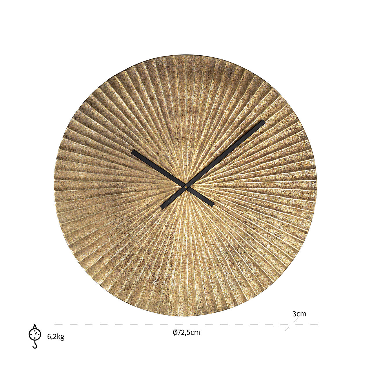 Pulkstenis Richmond Interiors Mace 73/73/3 cm zelts - N1 Home