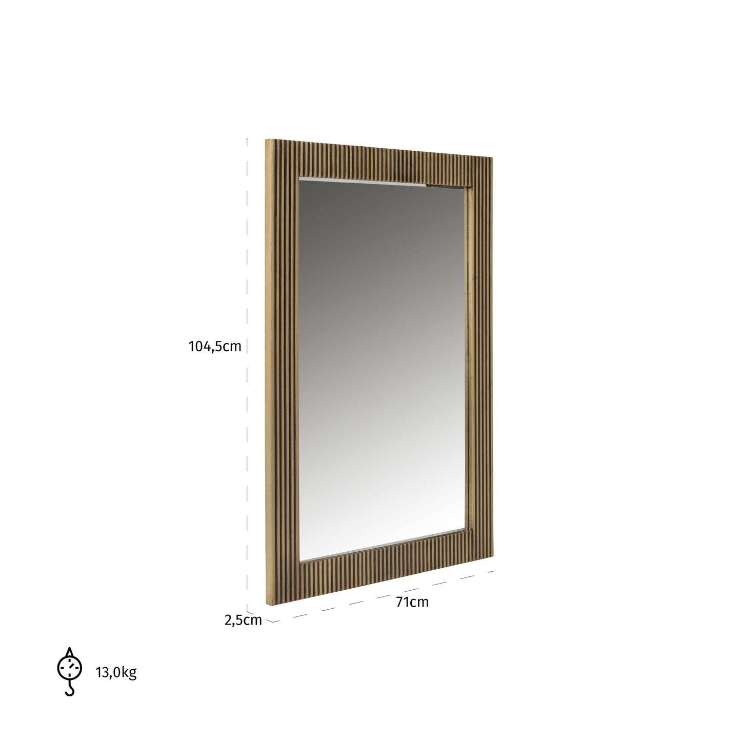 Spogulis Richmond Interiors Ironville rectangular 104/71/2,5 cm zelts - N1 Home