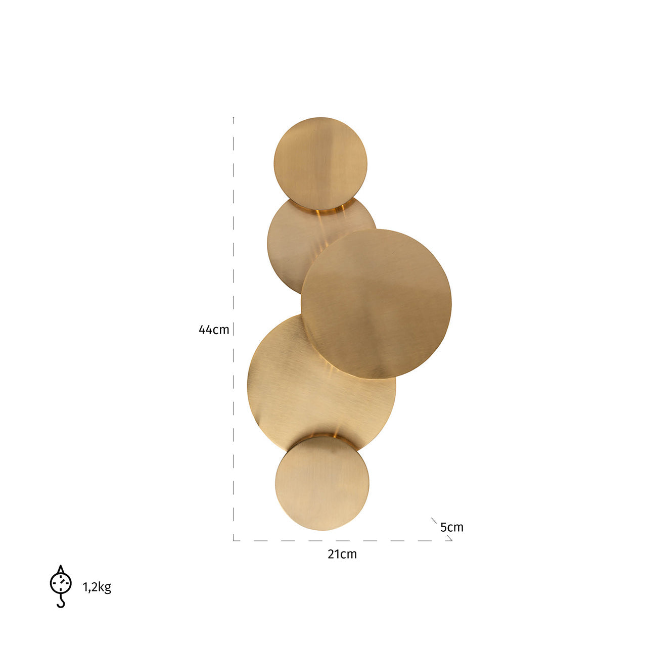 Sienas lampa Richmond Interiors Colin 44/21/5 cm zelts - N1 Home