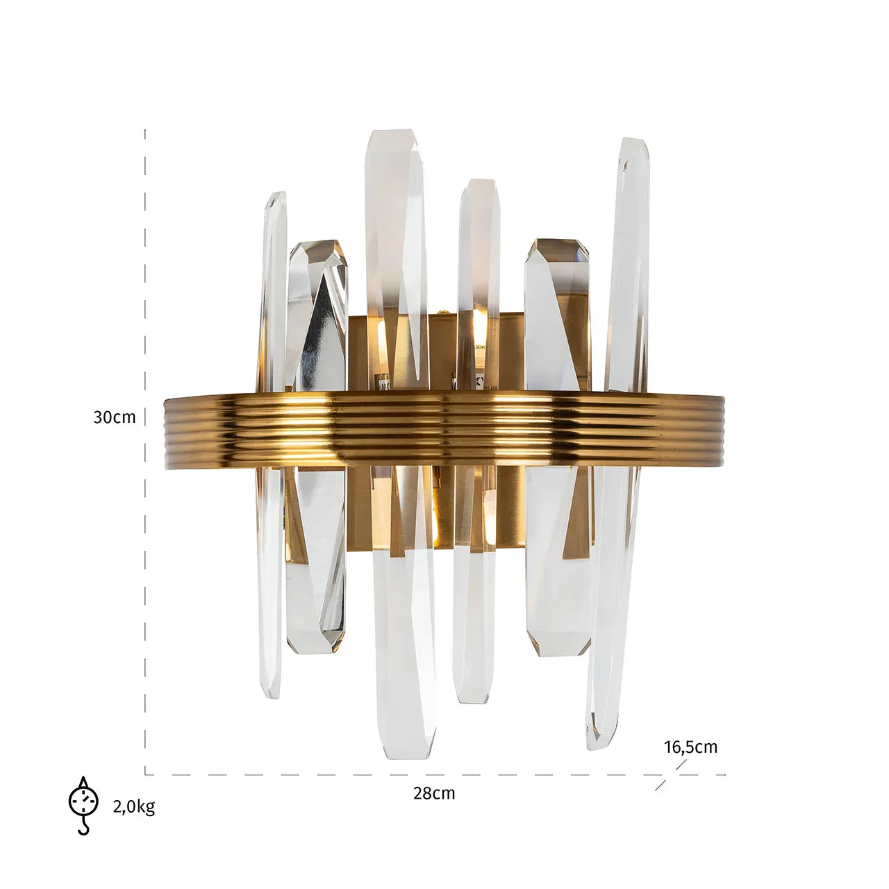 Sienas lampa Richmond Interiors Brigh 30/28/16 cm zelts - N1 Home