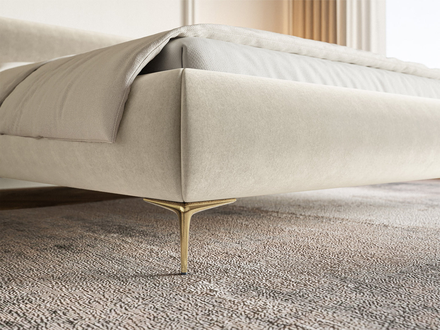 Gulta Loure 140/160/180x200 cm Amon 18/zelts kājas - N1 Home