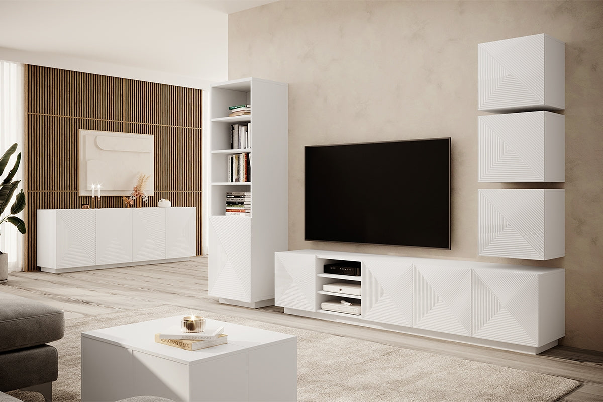 Skapis OSLO 180/43/50 balts spīdums - N1 Home