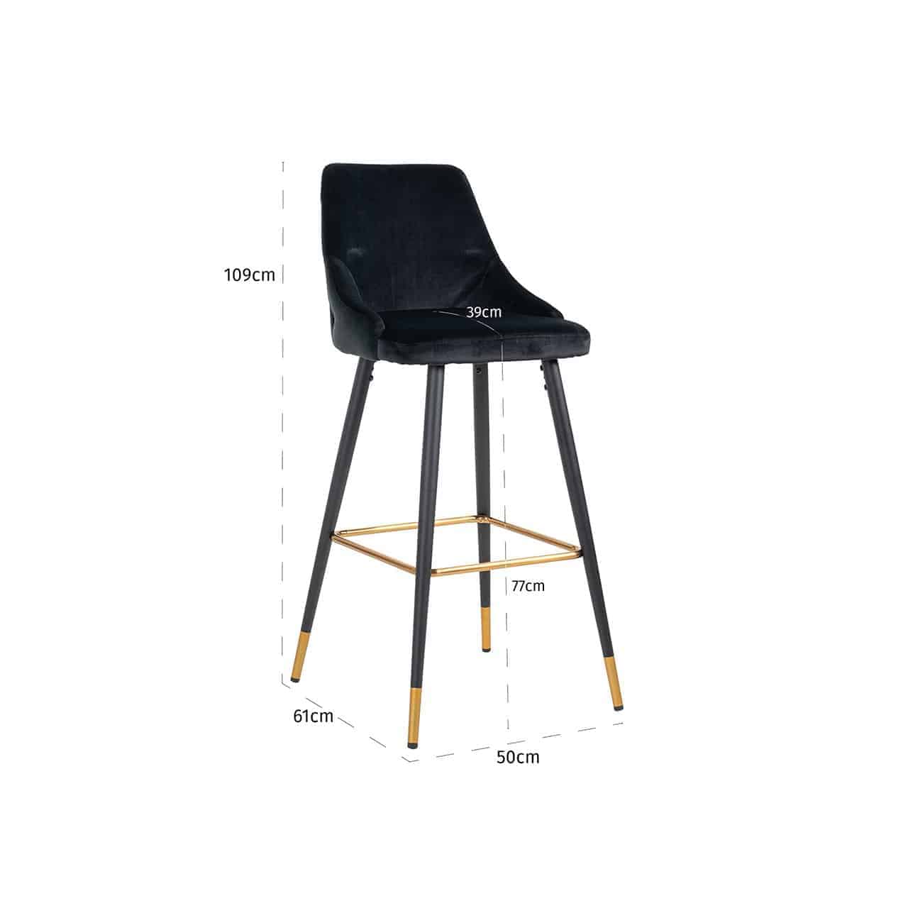 Bāra krēsls Imani Richmond Interiors 109/50/61 cm Quartz Black 800 - N1 Home