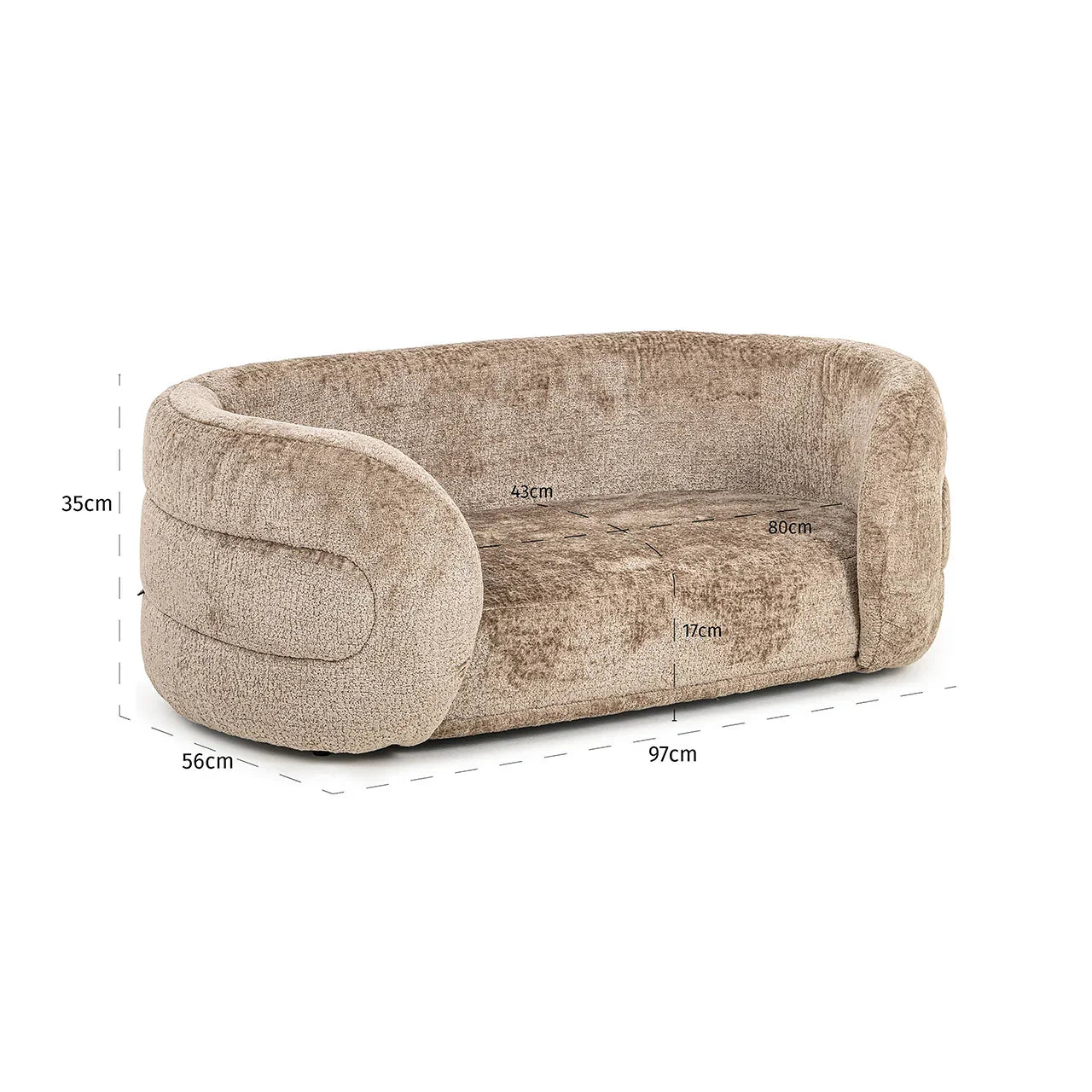 Mājdzīvnieku gulta Bingo Richmond Interiors 35/97/56 cm Bergen 104 taupe chenille - N1 Home