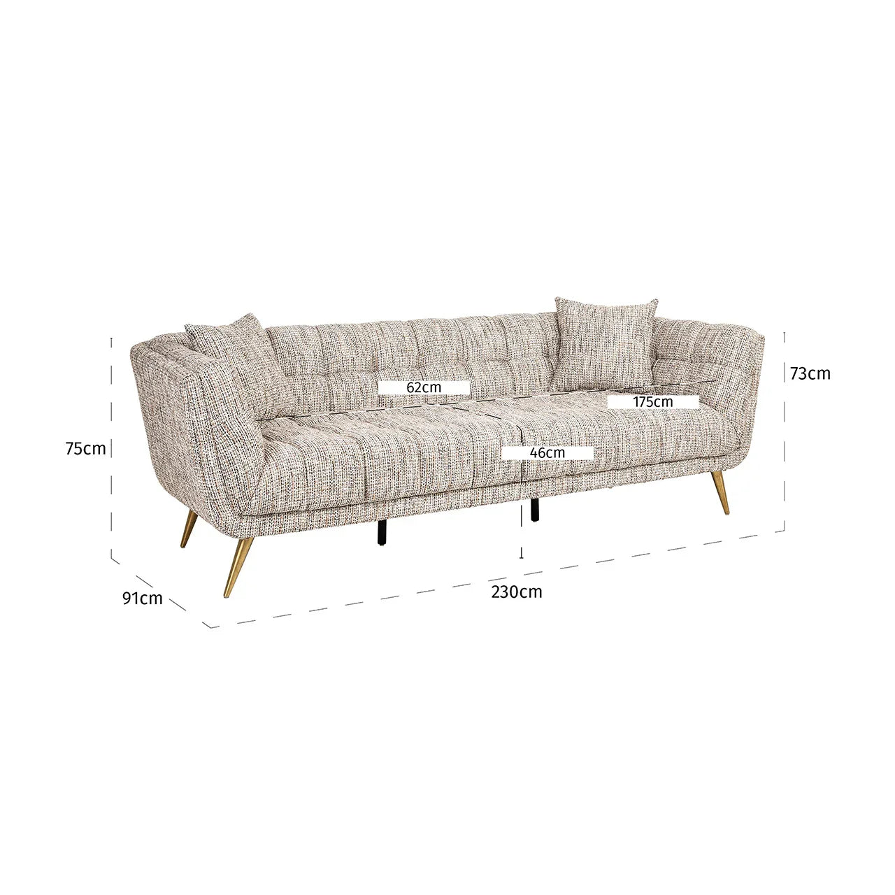 Dīvāns Huxley Richmond Interiors 75/230/91 cm Be Trendy 01 Nature - N1 Home