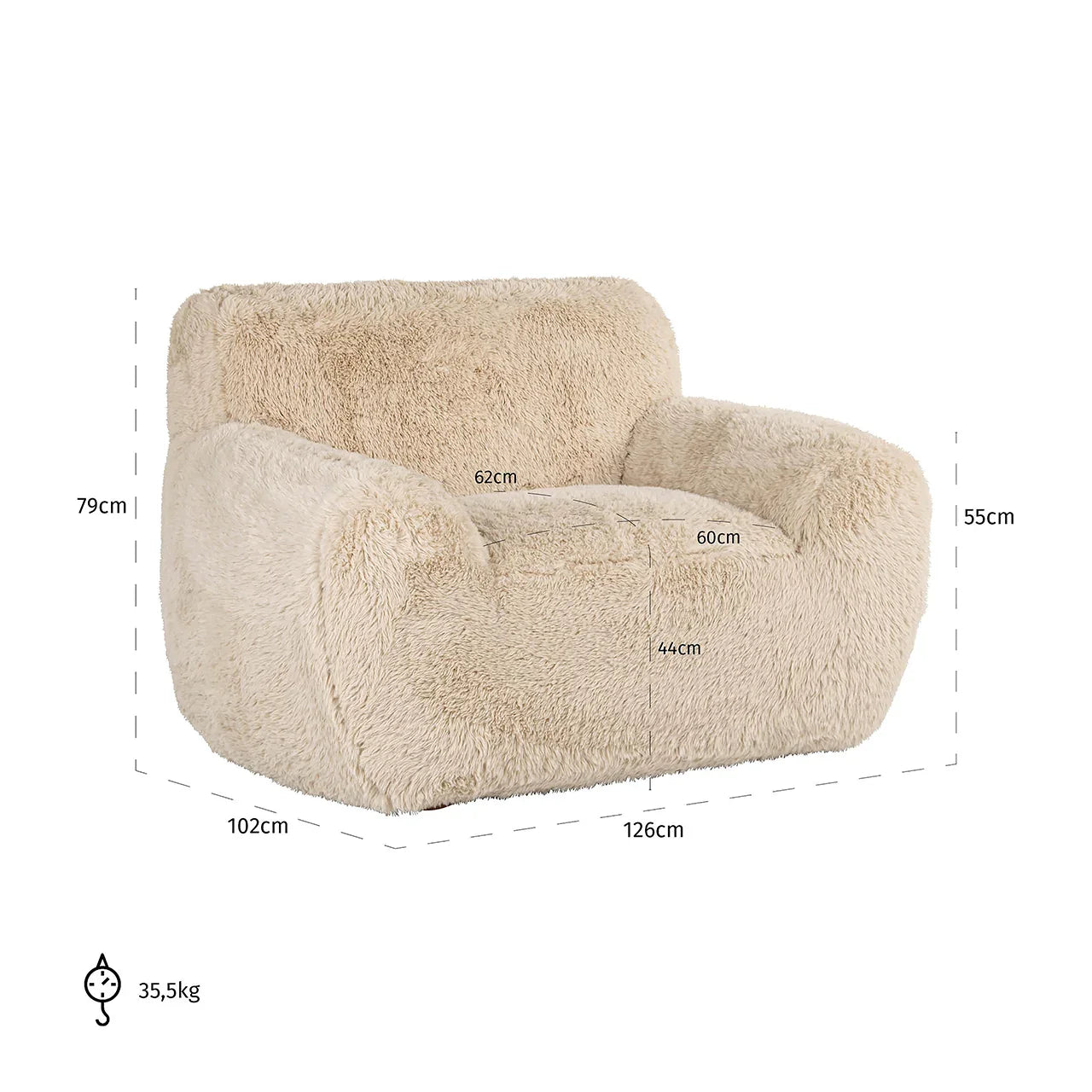 Atpūtas krēsls Comfy Richmond Interiors 79/126/102 cm Yakety Yak Sand - N1 Home