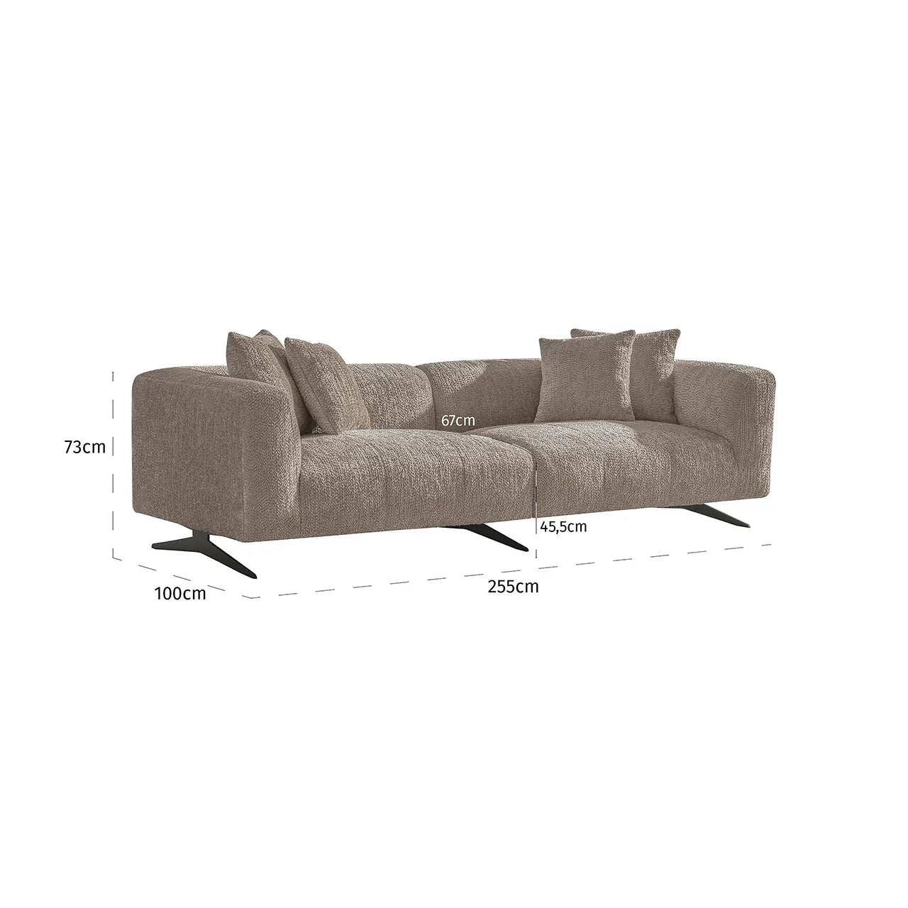 Dīvāns Hoxton Richmond Interiors 70/256/100 cm Be Lovely 170 Beige - N1 Home