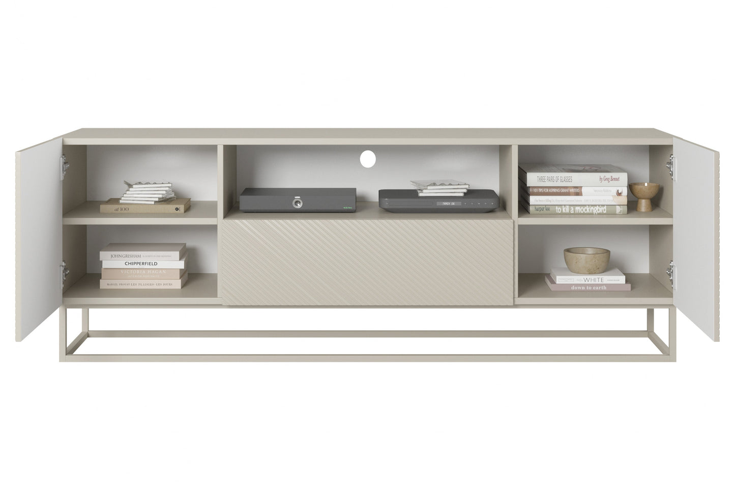 OSLO RTV kumode uz metāla kājām 167/60/40 cm kašmirs/kašmirs - N1 Home