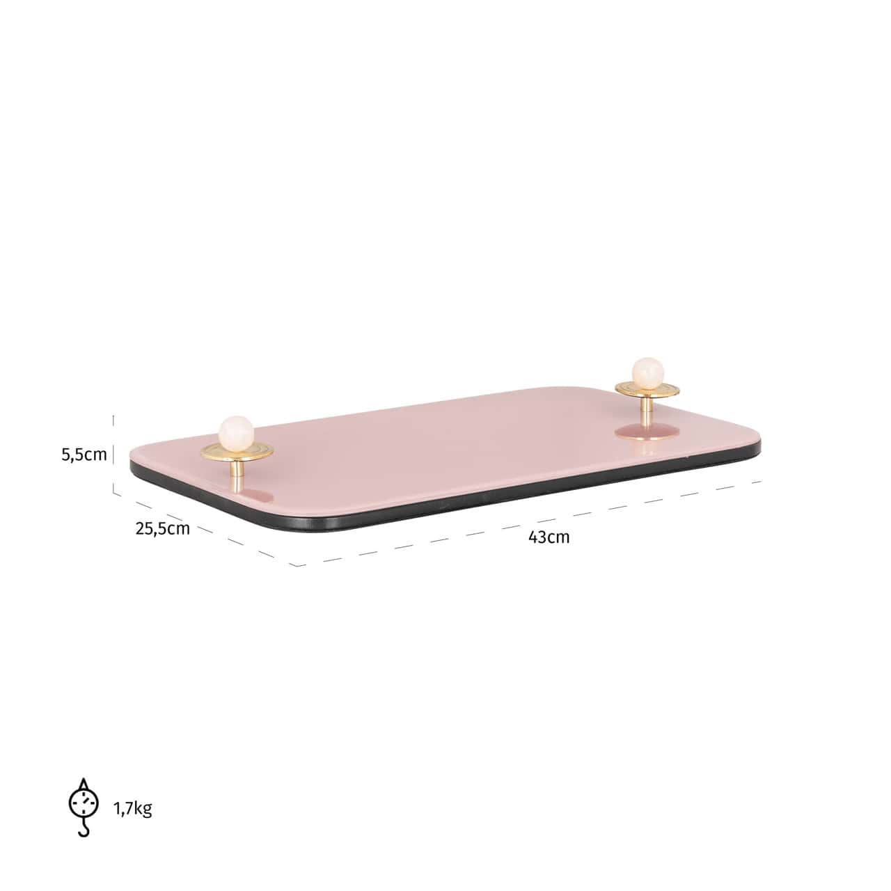 Paplāte Jalien Richmond Interiors 25,5/43/5,5 cm rozā