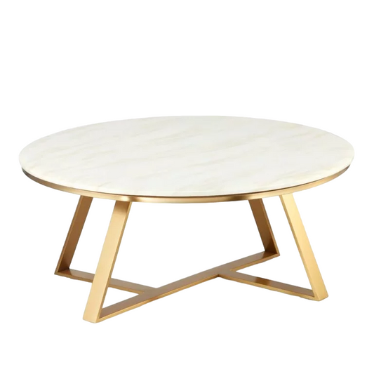 Kafijas galdiņs Dot Design Vinclar marmors 100x40 cm Zelts / Balts marmors - N1 Home