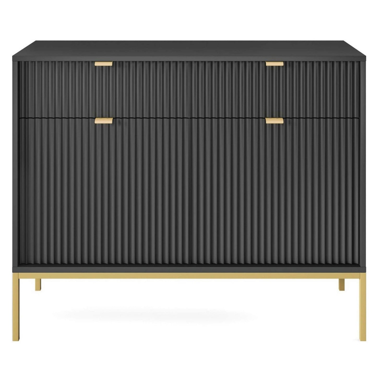 Kumode NV 104/83/39 cm melns/zelts - N1 Home