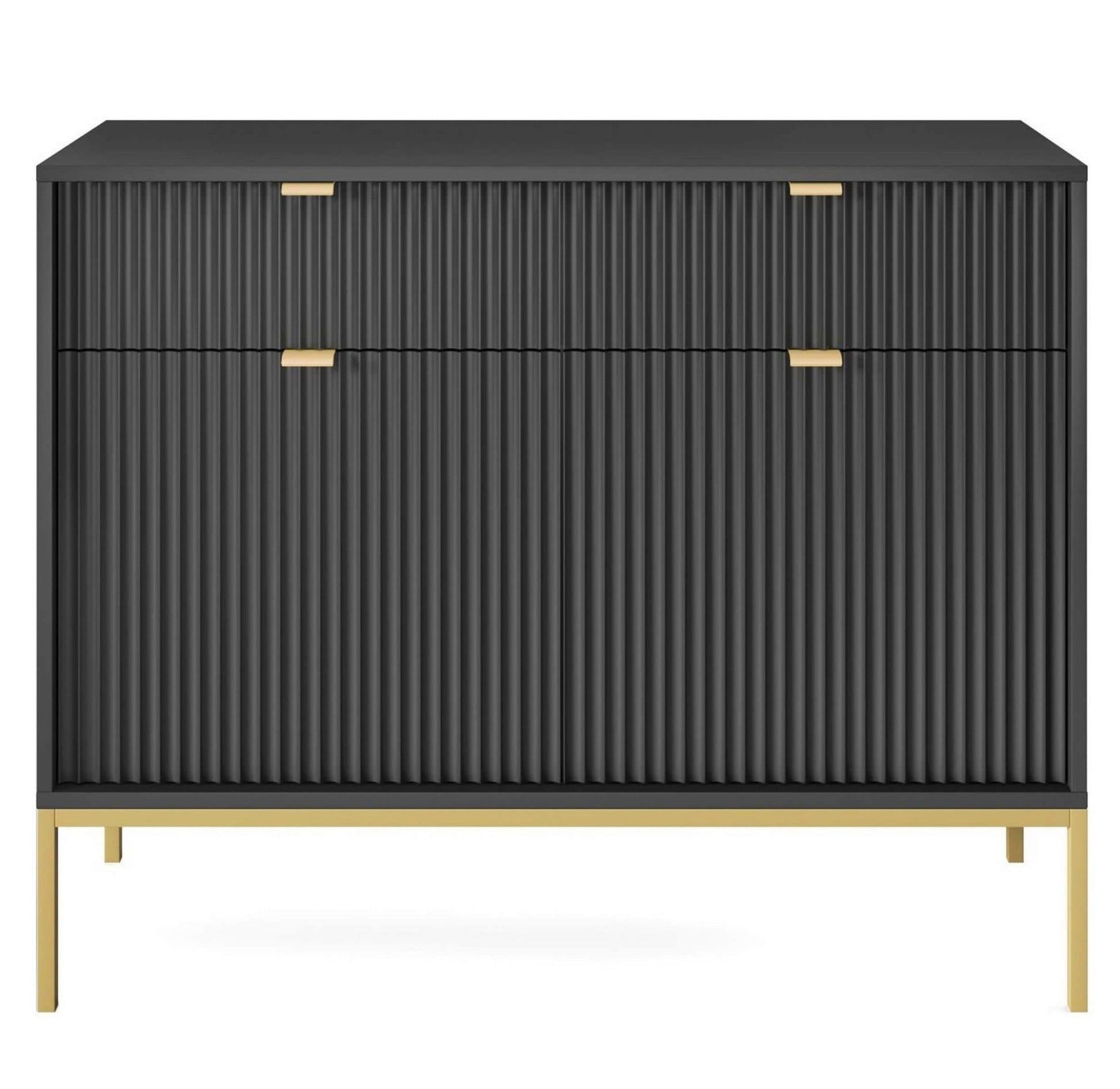Kumode NV 104/83/39 cm melns/zelts - N1 Home