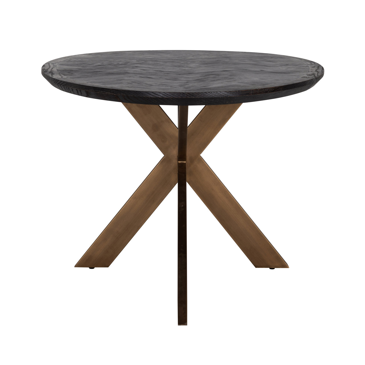 Galds Blackbone Brass black rustic Richmond Interiors 76/230/100 cm melns/bronza - N1 Home