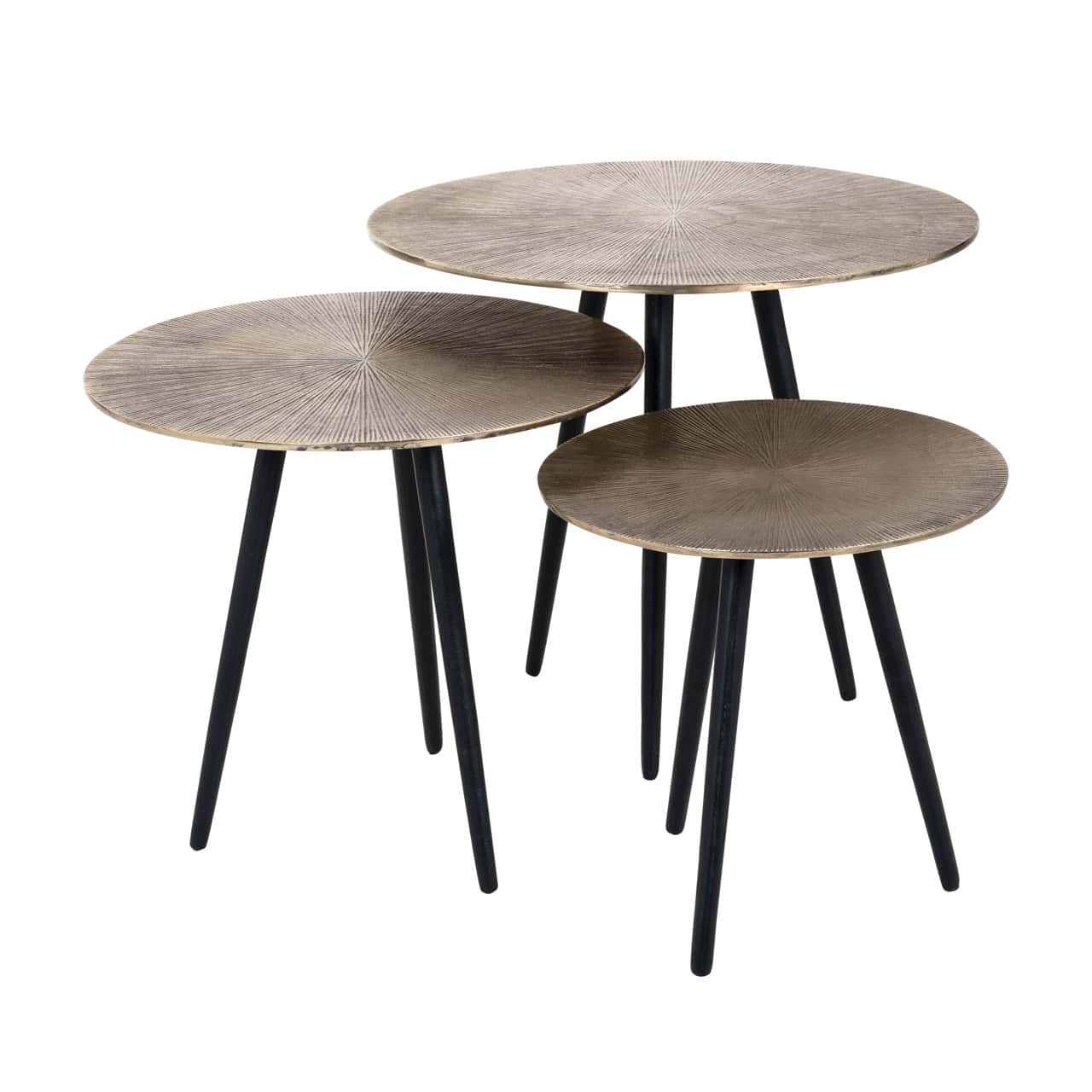 Kafijas galds Vittorio (Set of 3) Richmond Interiors 48/40/48 cm champagne gold - N1 Home