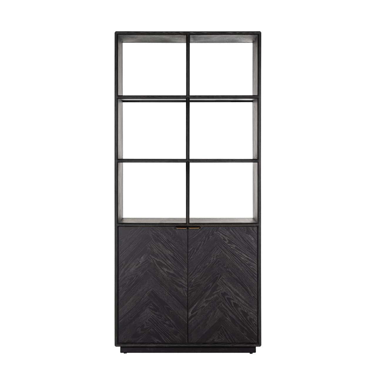Vitrīna  Blackbone Richmond Interiors 100/220/40 cm Brass melns rustic