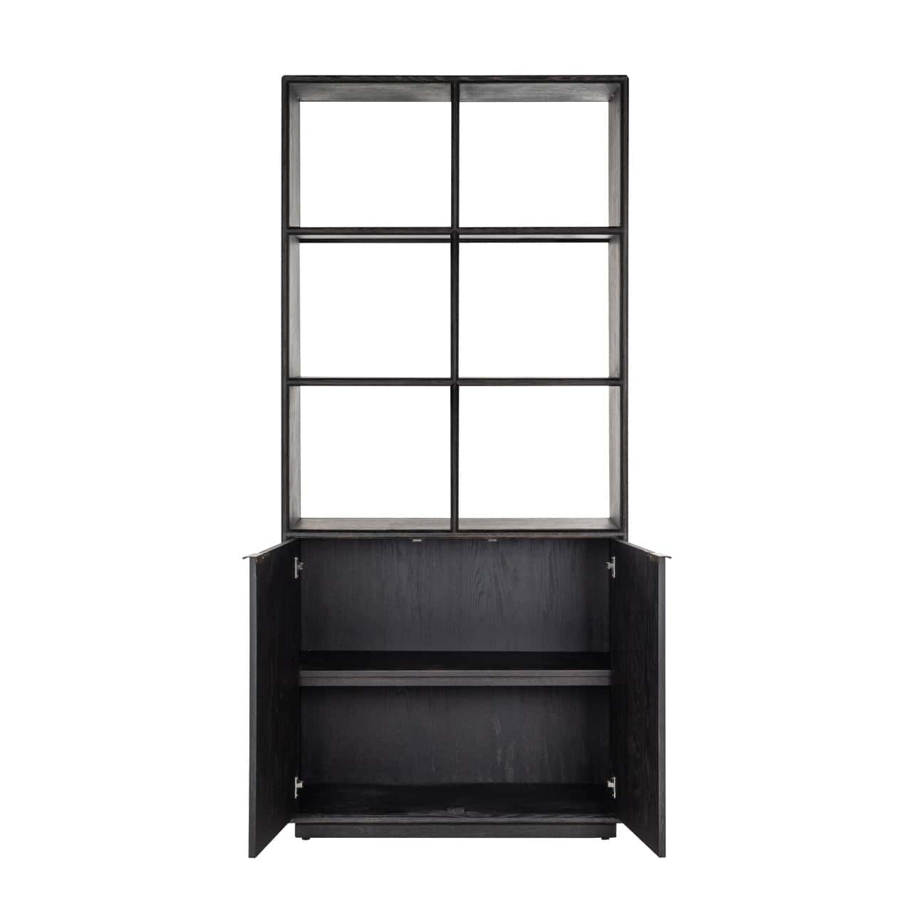Vitrīna  Blackbone Richmond Interiors 100/220/40 cm Brass melns rustic