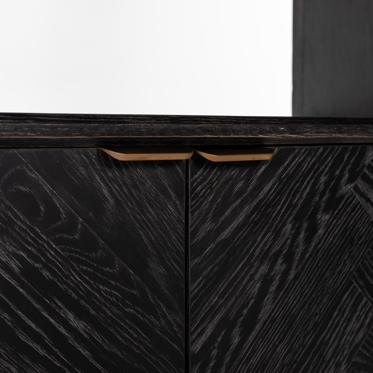Vitrīna  Blackbone Richmond Interiors 100/220/40 cm Brass melns rustic