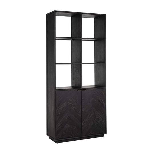 Vitrīna  Blackbone Richmond Interiors 100/220/40 cm Brass melns rustic