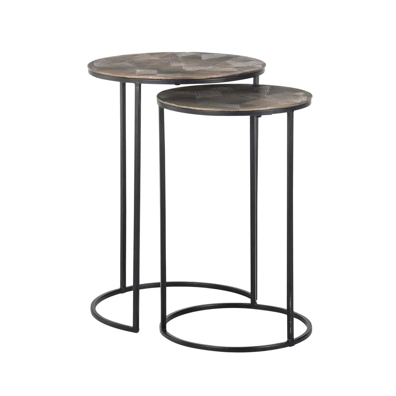 Kafijas galds Tulum (Set of 2) Richmond Interiors 43/60/43 cm brushed gold