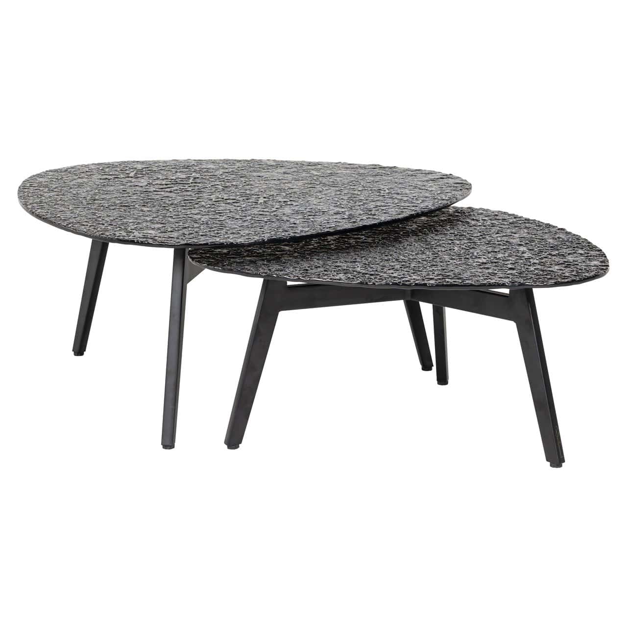Kafijas galds Riley (Set of 2) Richmond Interiors 82/35/82 cm melns - N1 Home