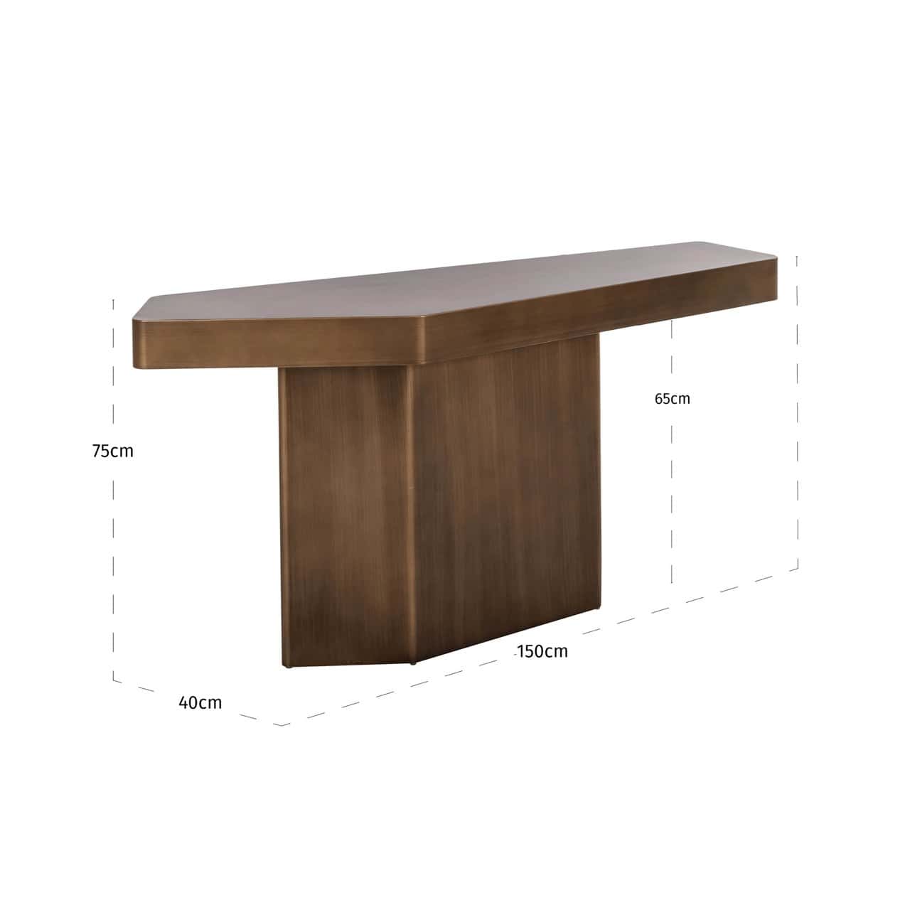 Konsole Hexa Richmond Interiors 75/150/40 cm brushed gold