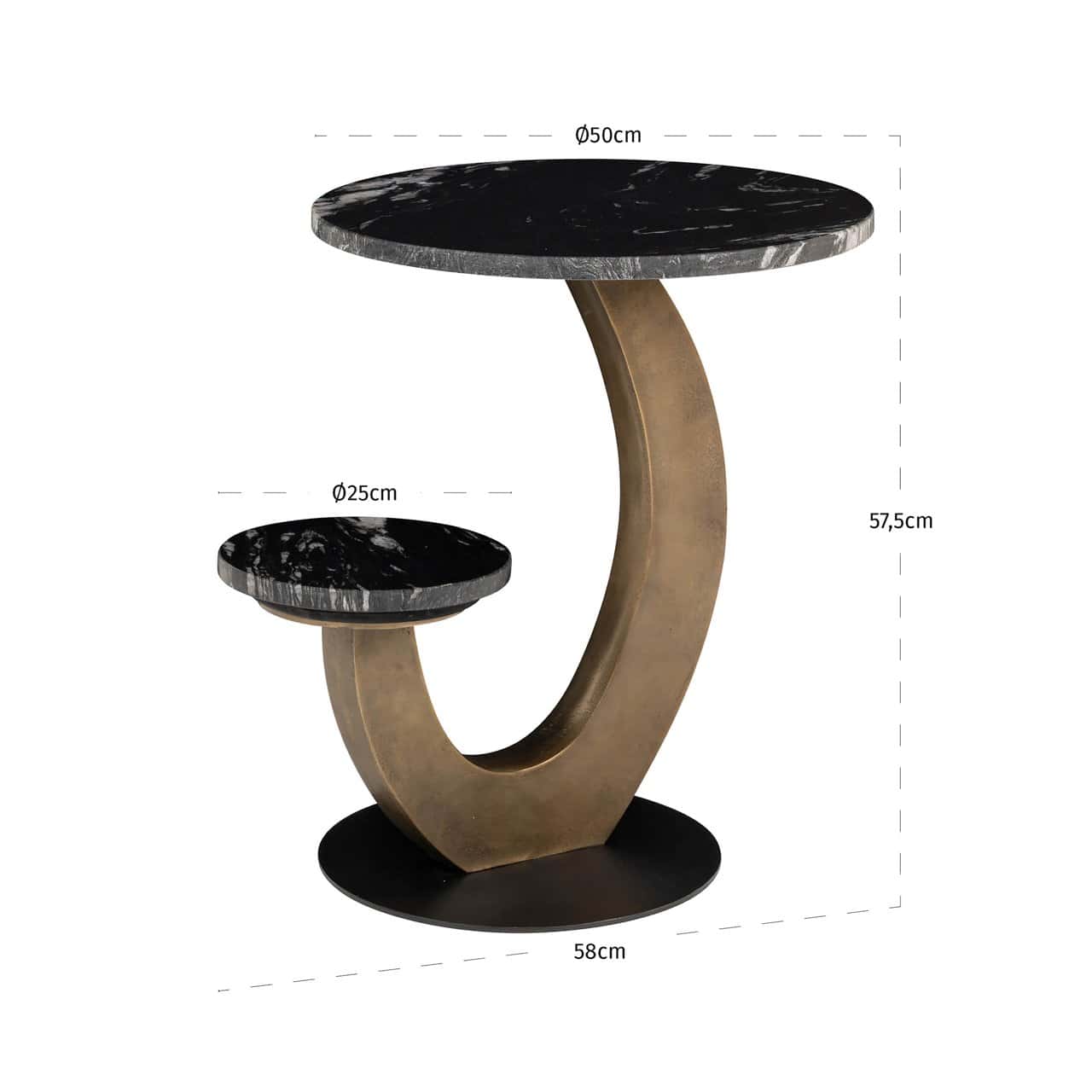 Kafijas galds Tibby Richmond Interiors 58/57/50 cm melns