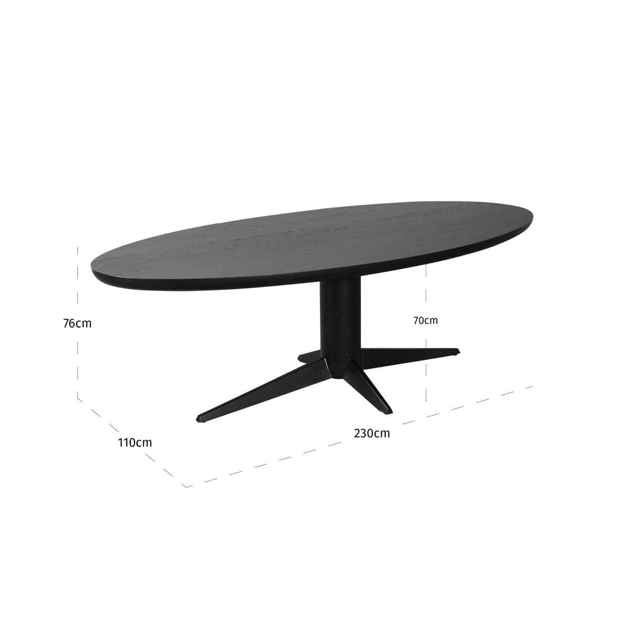 Galds Rayford Richmond Interiors 230/76/110 cm black oval