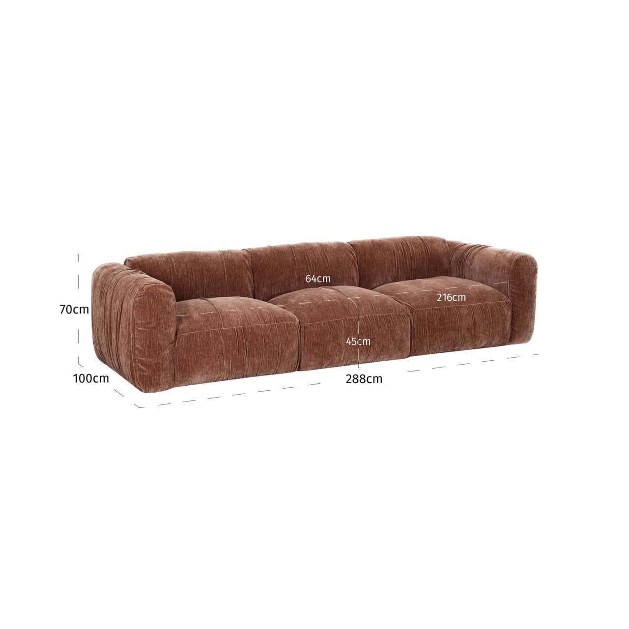 Dīvāns Monty Richmond Interiors 288/70/100 cm be straight coffee