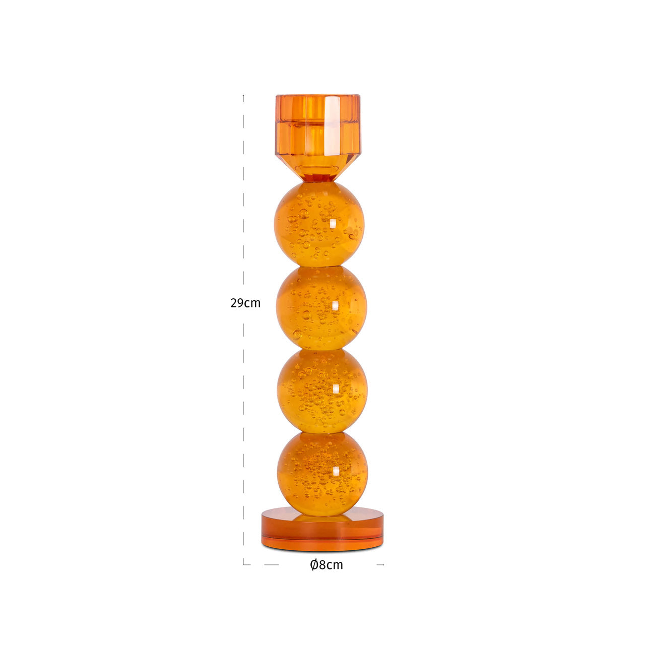 Svečturis Raylan orange large Richmond Interiors 30/8/8 cm oranža - N1 Home