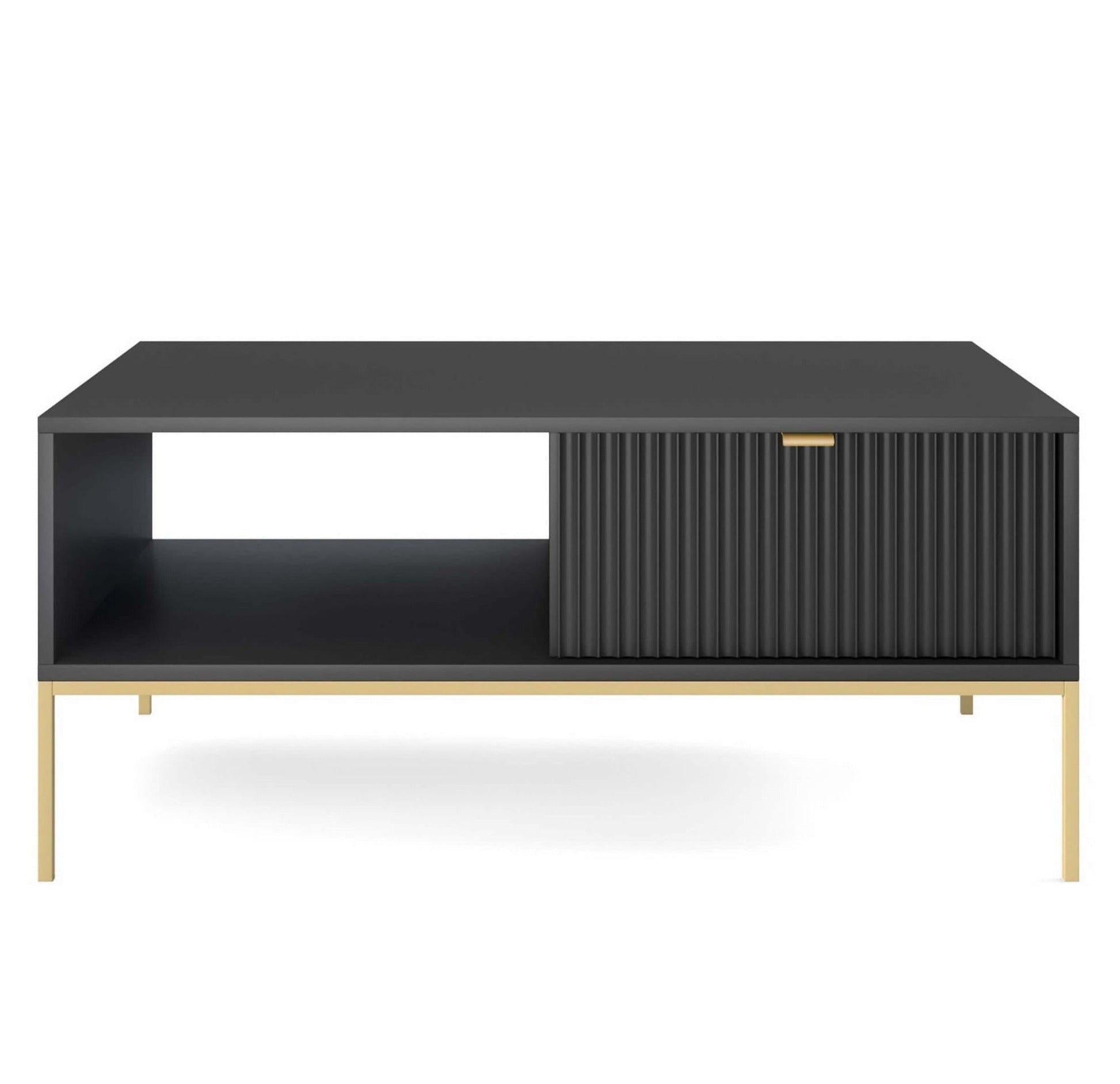 Kafijas galdiņš NV 104/46/68 cm melns/zelts - N1 Home