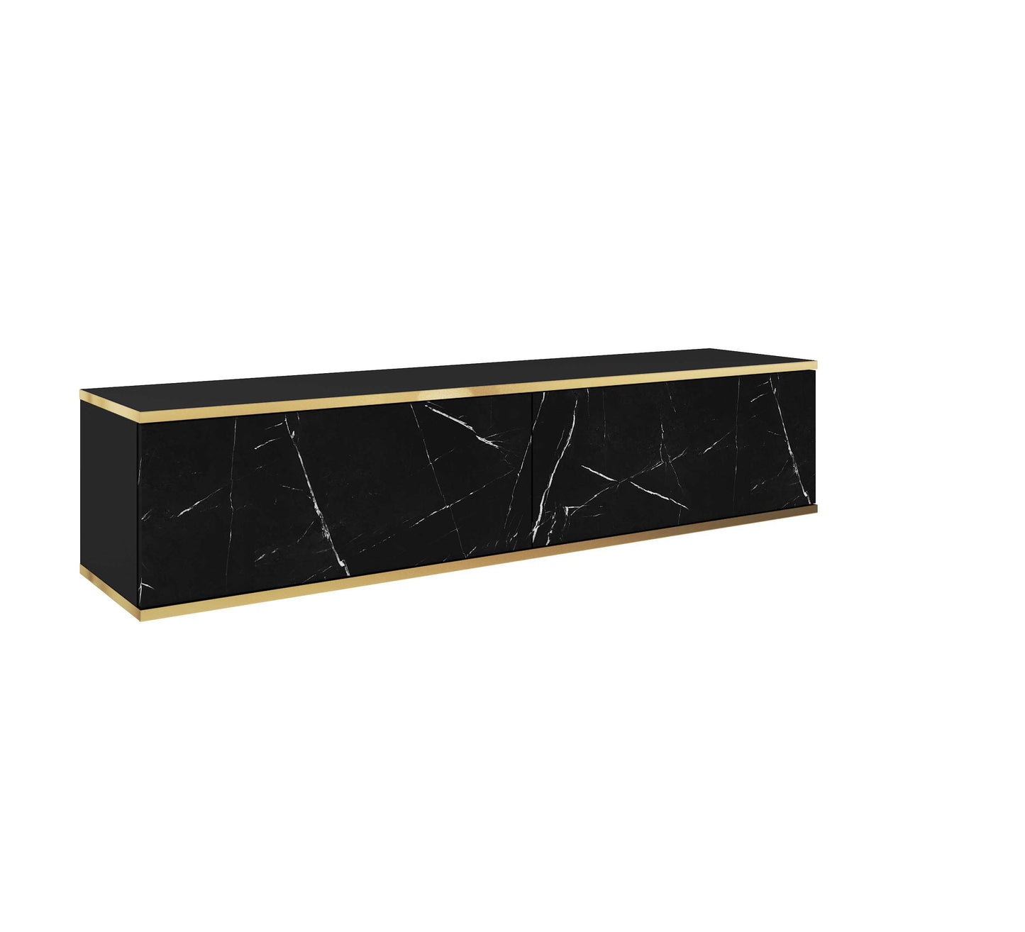 RTV skapis O2 gluda priekšpuse 135/30/32 cm melns marmors - N1 Home