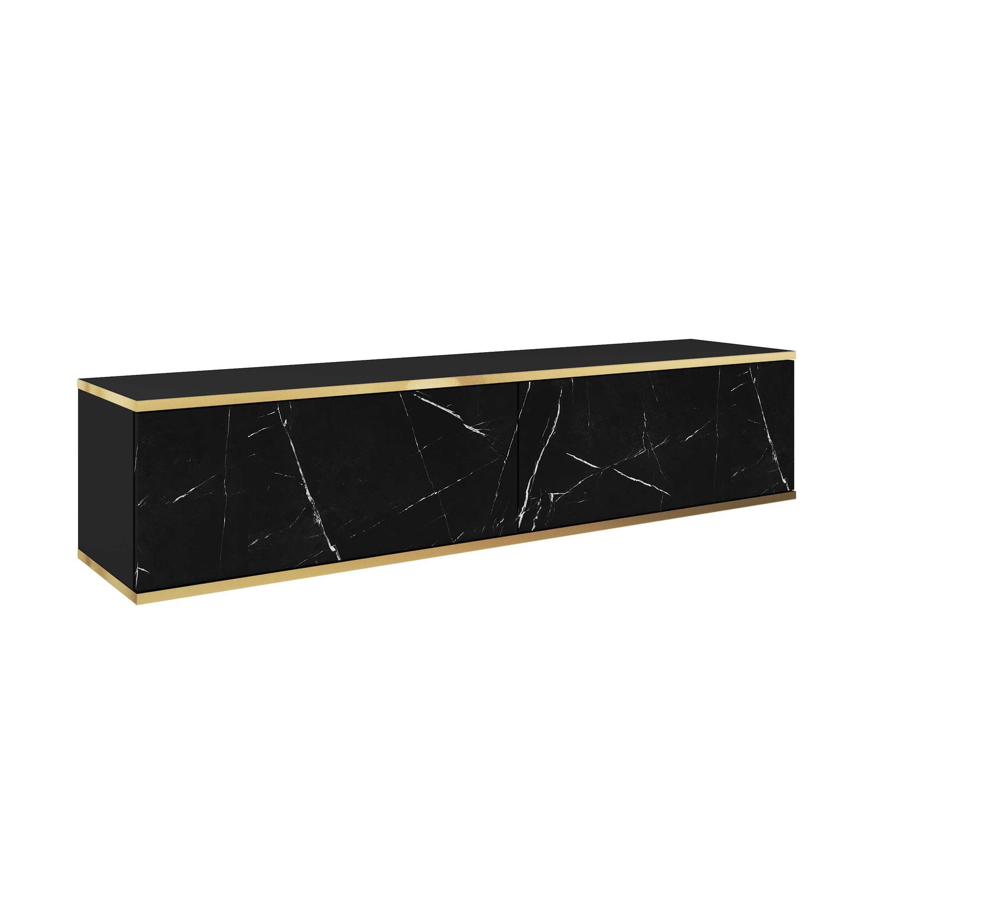 RTV skapis O2 gluda priekšpuse 135/30/32 cm melns marmors - N1 Home
