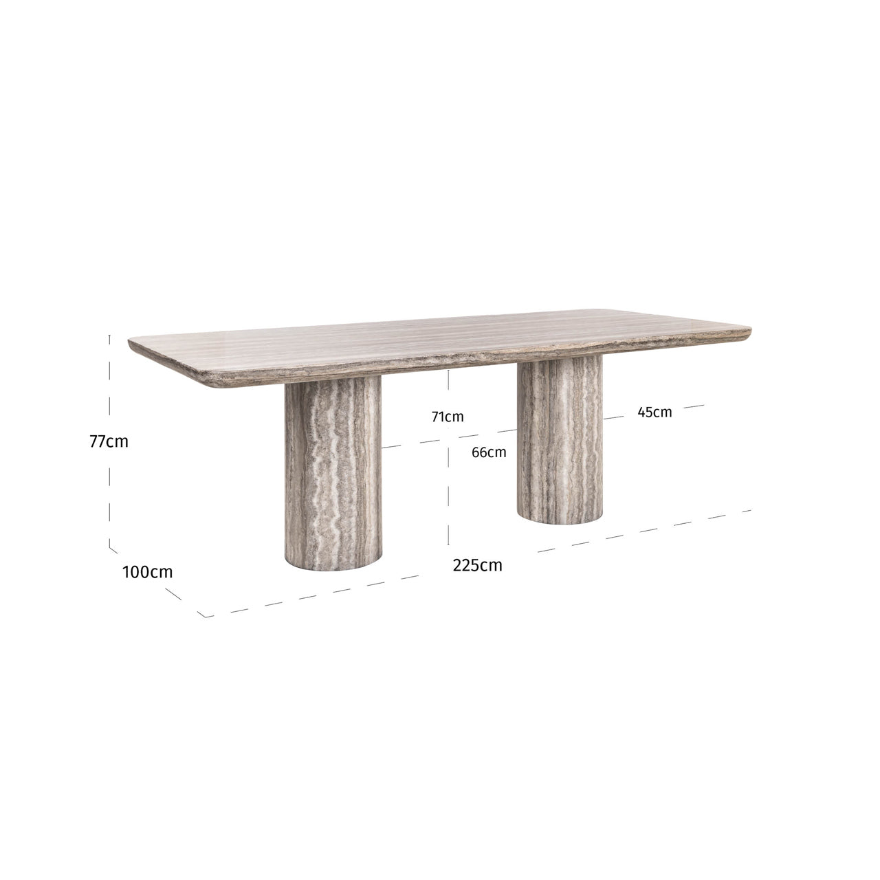 Galds Dulce Richmond Interiors 225/76/100 cm pelēks (denizly)