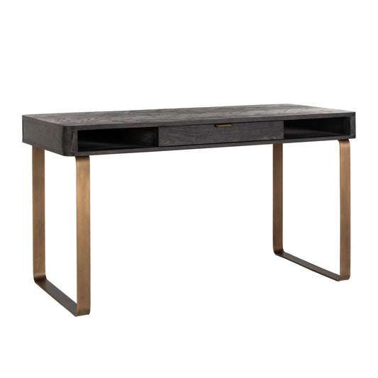 Konsole Blackbone Brass black rustic Richmond Interiors 76/140/60 cm melns - N1 Home