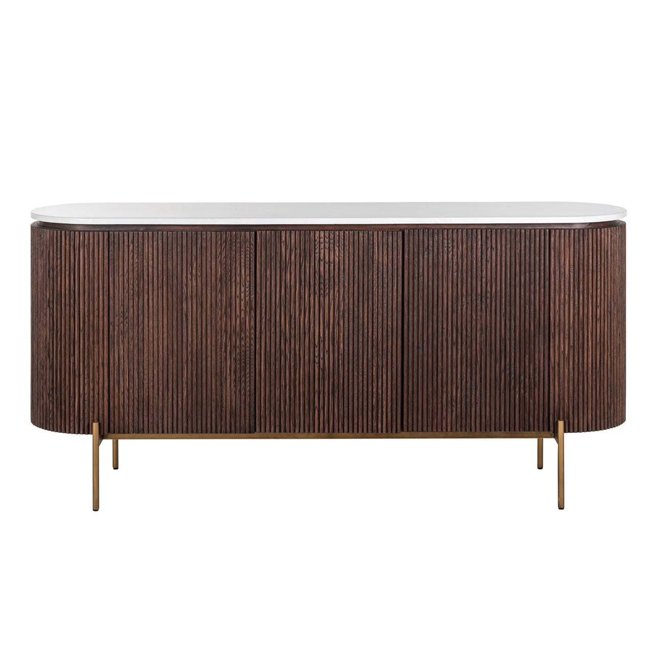 Kumode Barkley brushed gold Richmond Interiors 85/180/46 cm brūns - N1 Home