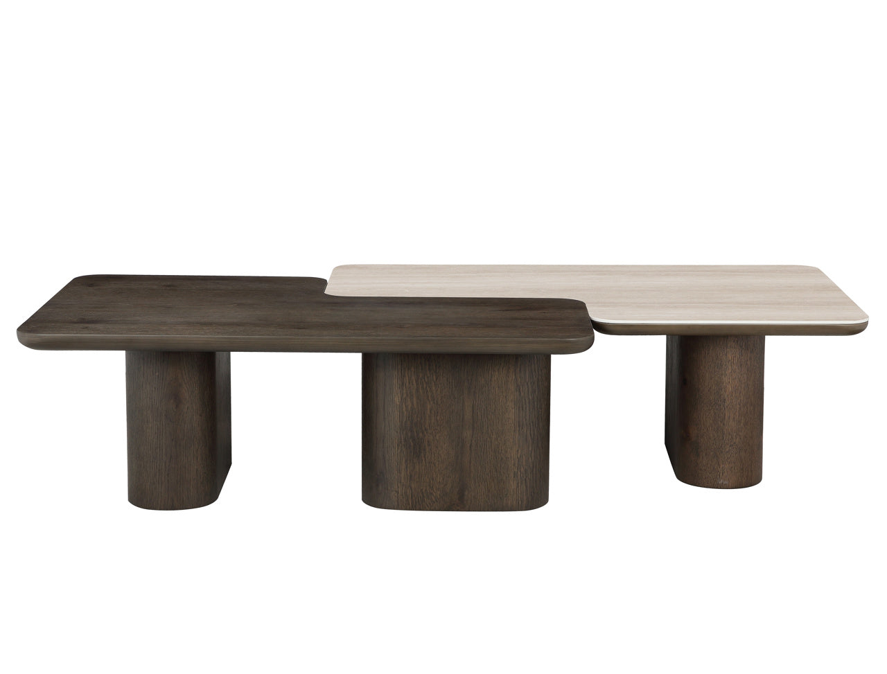 Kafijas galds Nando brown (Set of 2) Richmond Interiors 38/165/90 cm brūns/bēšs - N1 Home