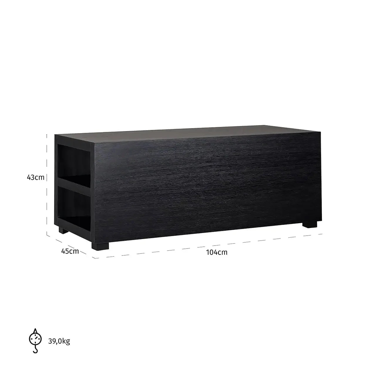 Kafijas galdiņš Oakura Richmond Interiors 43/104/45 cm melns - N1 Home