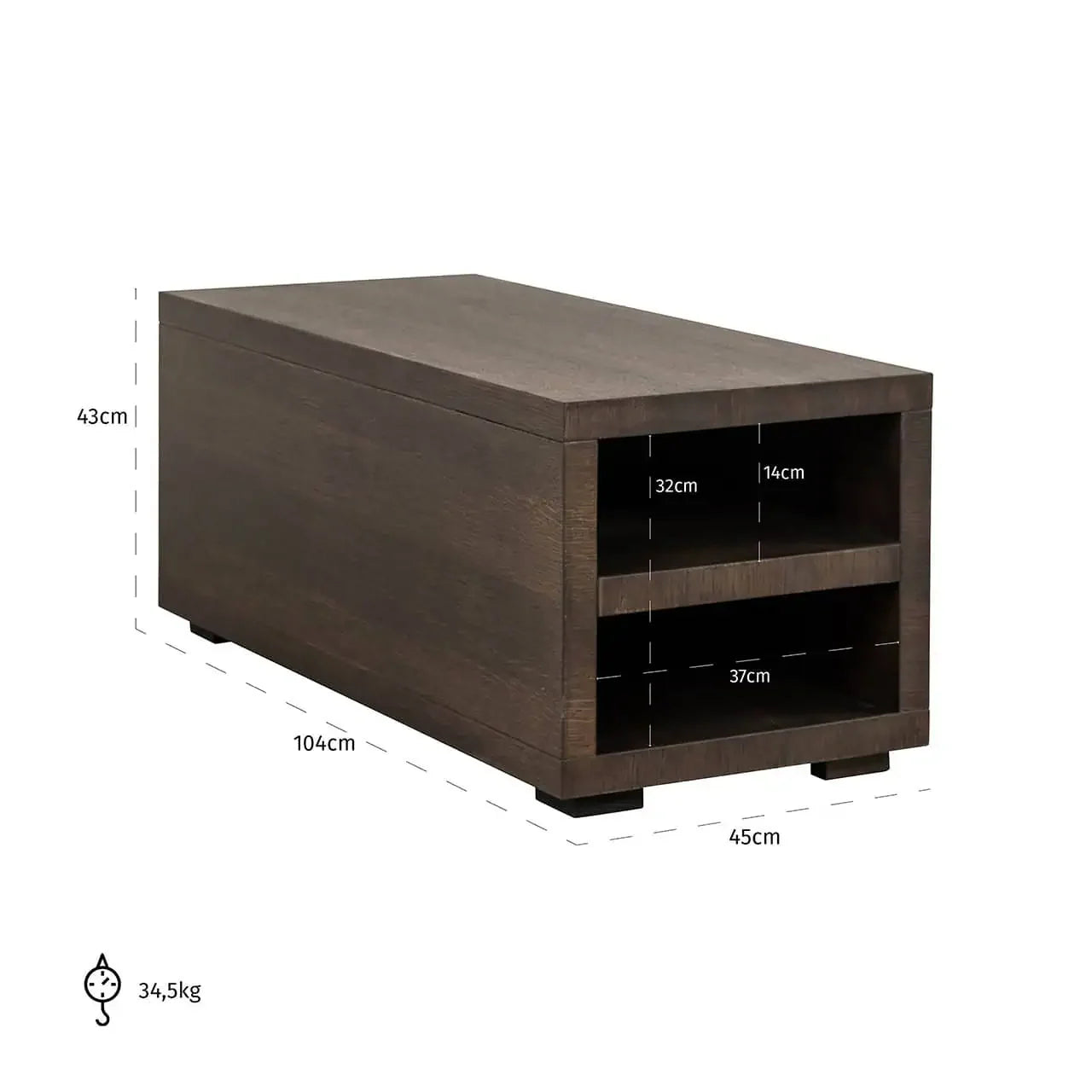 Kafijas galdiņš Oakura Richmond Interiors 43/104/45 cm brūns - N1 Home